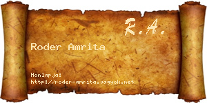 Roder Amrita névjegykártya